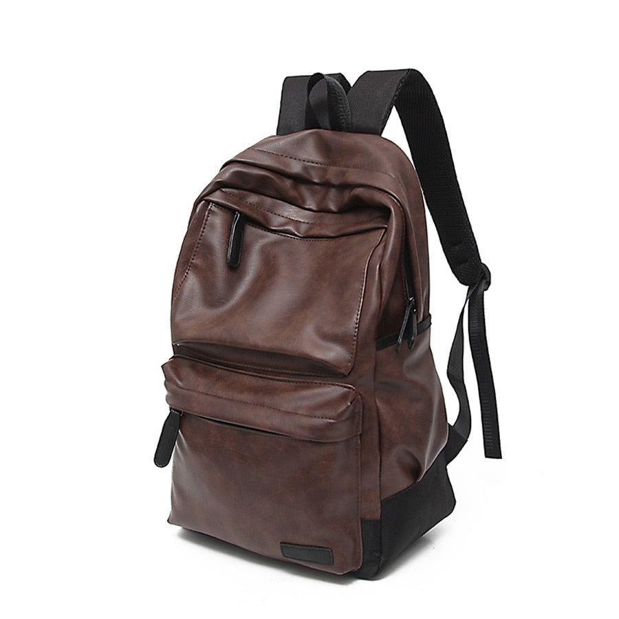 Leather Backpack Brown Size L Genuine Leather 4