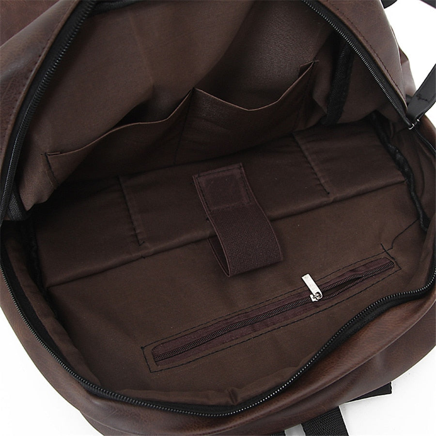 Leather Backpack Brown Size L Genuine Leather 7
