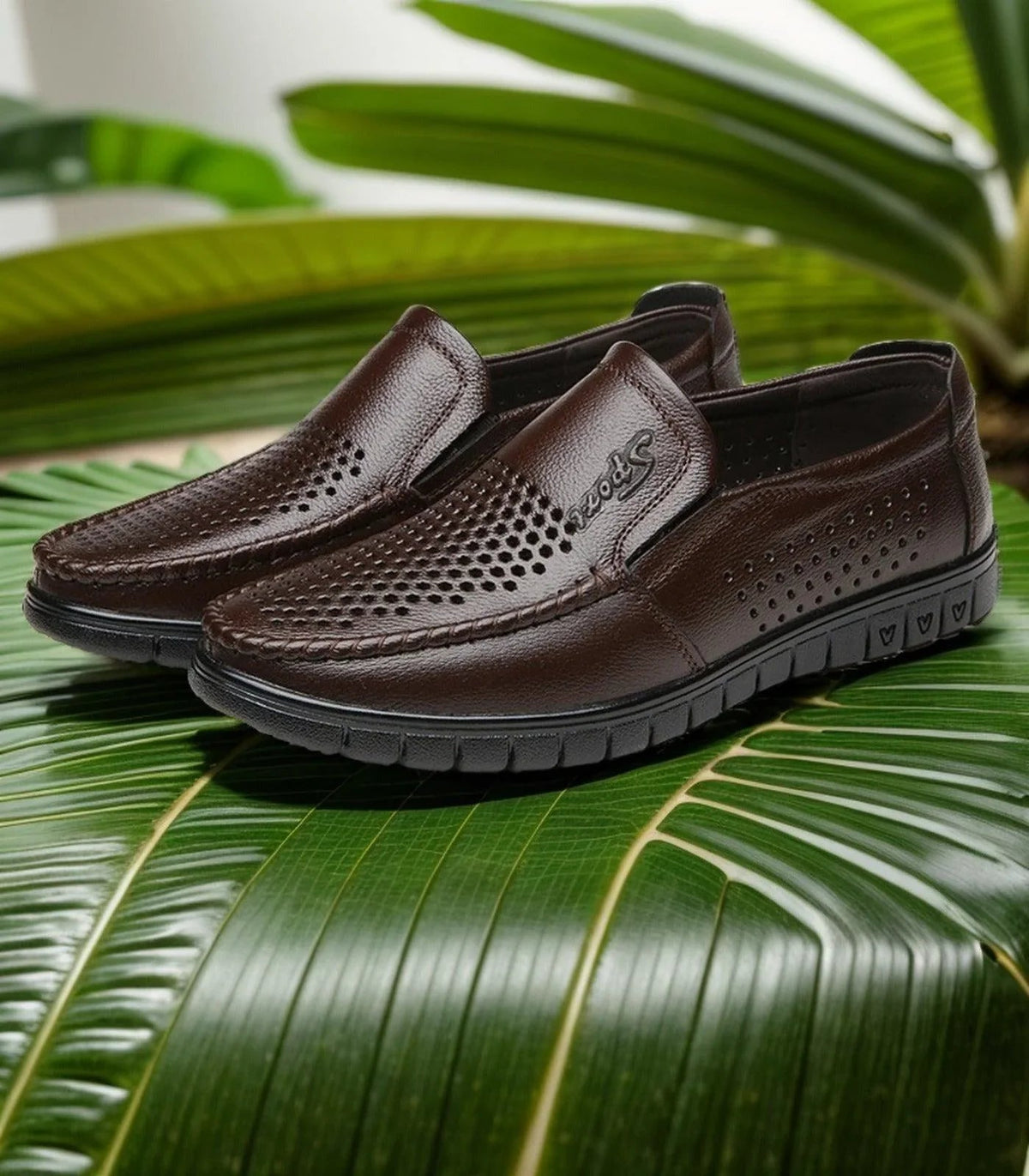 Leather Moccasins | Men's Shoes Black Size 42 Genuine Leather 0