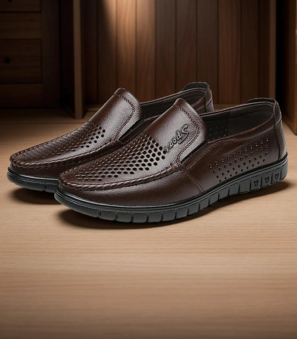 Leather Moccasins | Men's Shoes Black Size 42 Genuine Leather 1