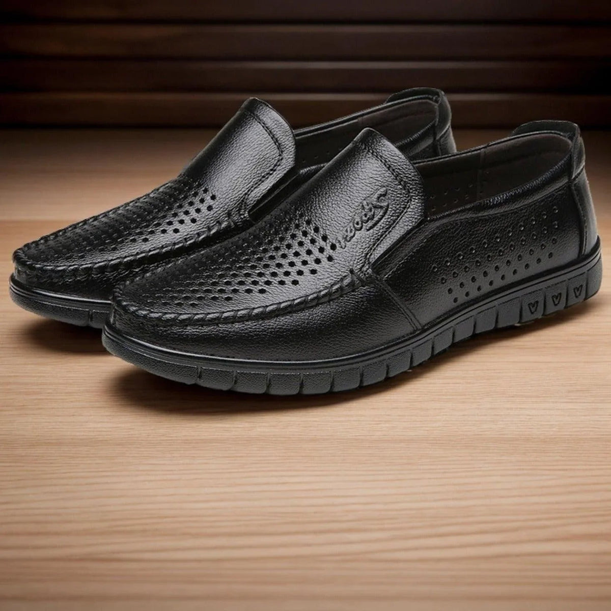 Leather Moccasins | Men's Shoes Black Size 42 Genuine Leather 3