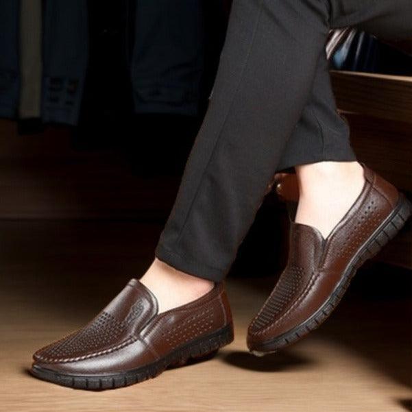 Leather Moccasins | Men's Shoes Black Size 42 Genuine Leather 5