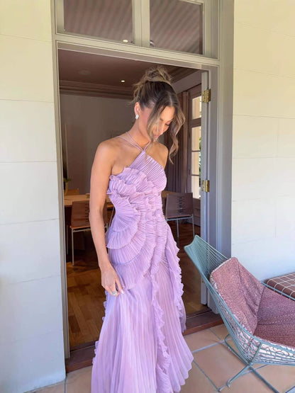 Lilac Asymmetrical Ruffle Dress | Women's Summer Dress 5