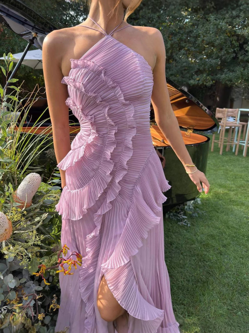 Lilac Asymmetrical Ruffle Dress | Women's Summer Dress 8