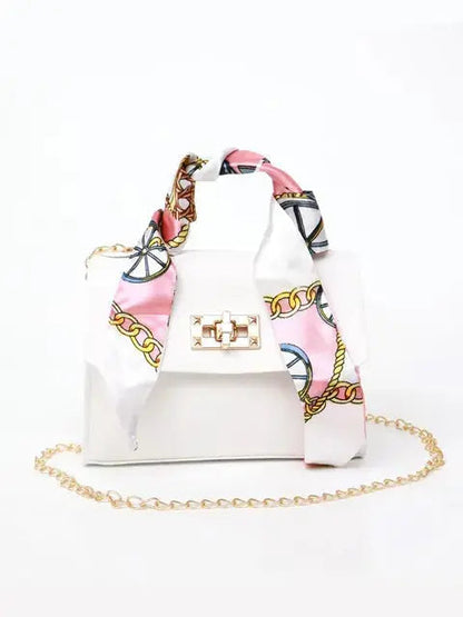 Lima | Brown Leather Handbag with Scarf Handle 2