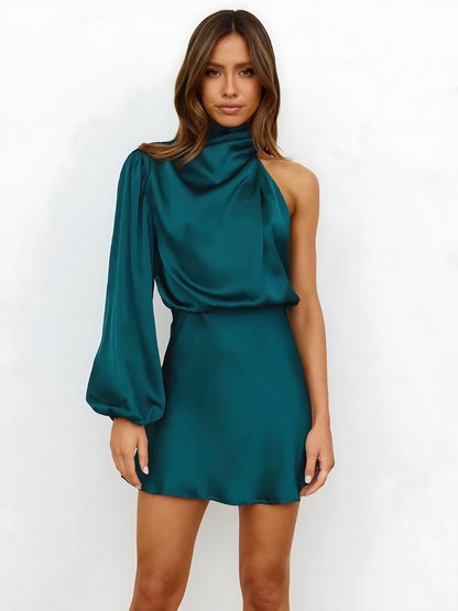 MADDIE | Women's One Shoulder Satin Evening Dress 9