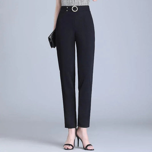Majestic Ice Silk High-Waisted Pants | Lightweight Summer Trousers 0