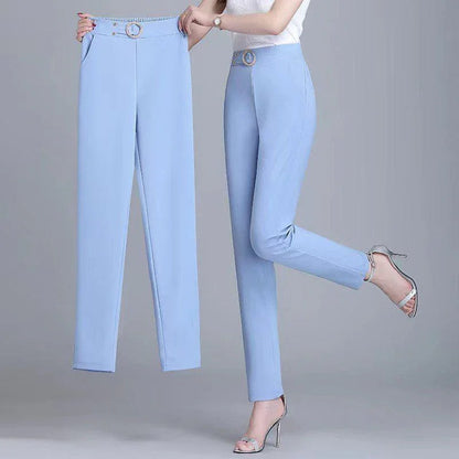 Majestic Ice Silk High-Waisted Pants | Lightweight Summer Trousers 1