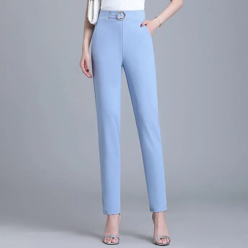 Majestic Ice Silk High-Waisted Pants | Lightweight Summer Trousers 2