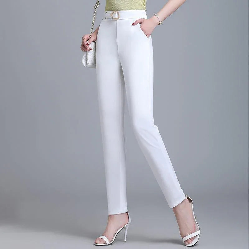 Majestic Ice Silk High-Waisted Pants | Lightweight Summer Trousers 3