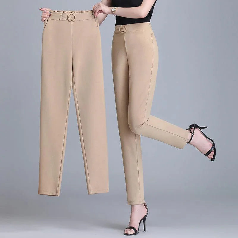 Majestic Ice Silk High-Waisted Pants | Lightweight Summer Trousers 6