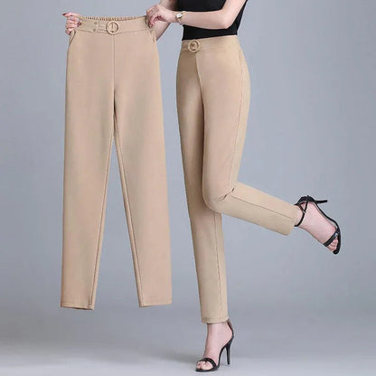 Majestic Ice Silk High-Waisted Pants | Lightweight Summer Trousers 6