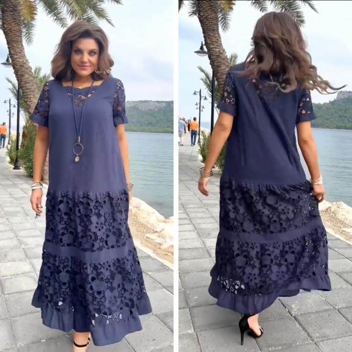 Maria Antonietta | Women's Midi Dress with Crochet Details 2