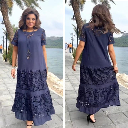 Maria Antonietta | Women's Midi Dress with Crochet Details 2
