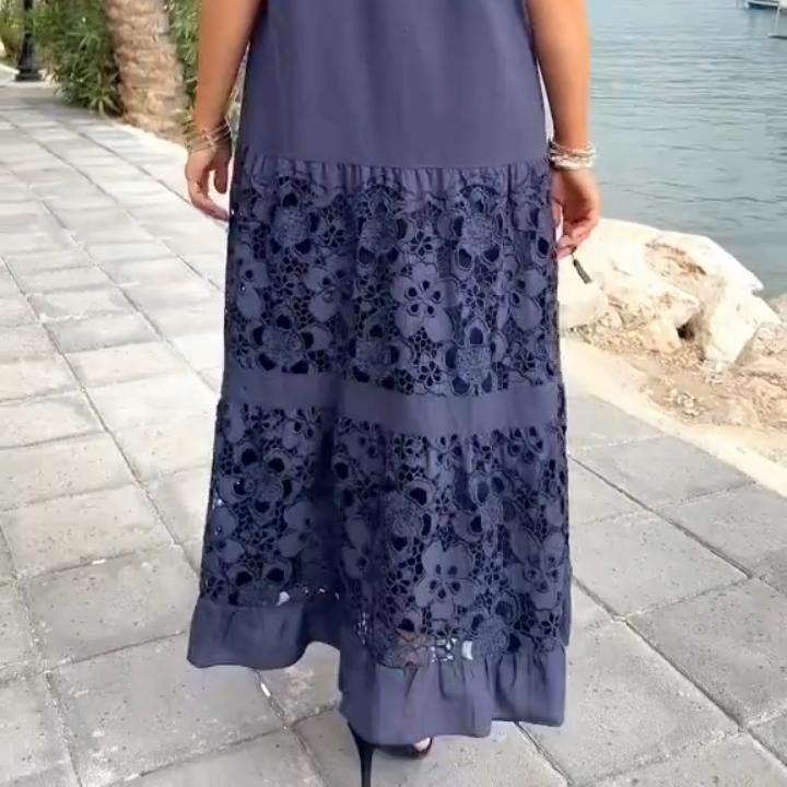 Maria Antonietta | Women's Midi Dress with Crochet Details 3