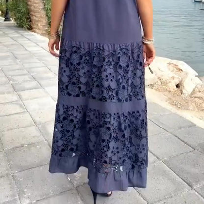 Maria Antonietta | Women's Midi Dress with Crochet Details 3