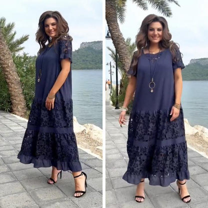 Maria Antonietta | Women's Midi Dress with Crochet Details 4