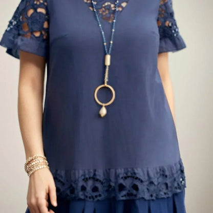 Maria Antonietta | Women's Midi Dress with Crochet Details 5