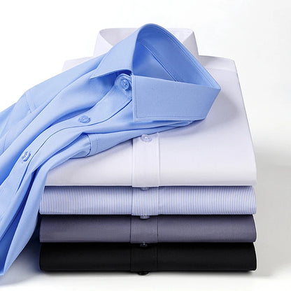 Men's Bamboo Fiber Dress Shirt | White | Sizes S-8XL | Long & Short Sleeve 1