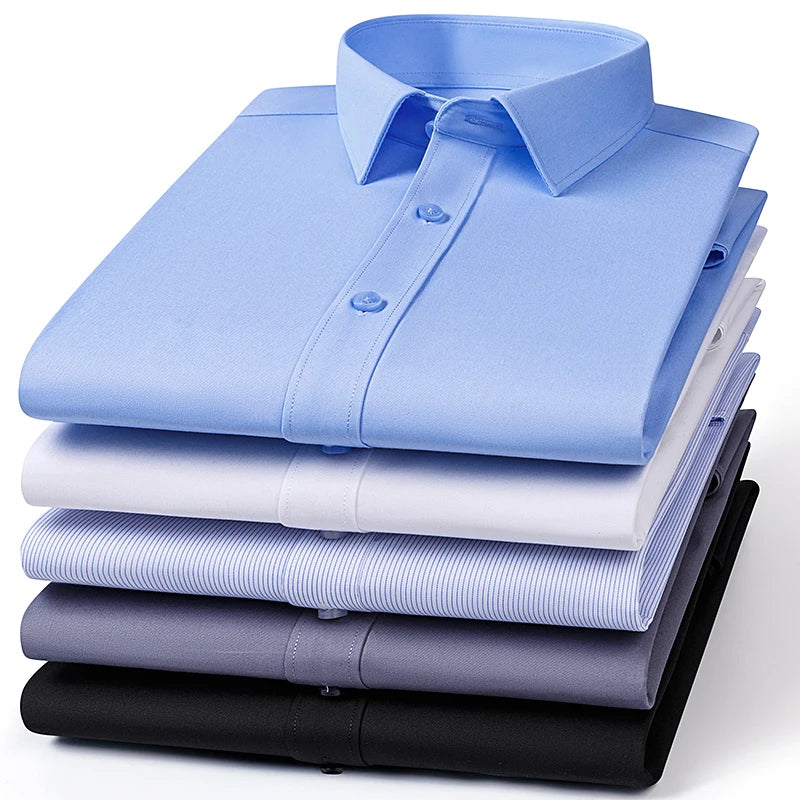 Men's Bamboo Fiber Dress Shirt | White | Sizes S-8XL | Long & Short Sleeve 2