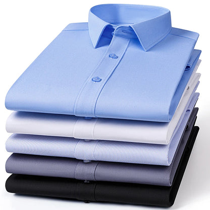 Men's Bamboo Fiber Dress Shirt | White | Sizes S-8XL | Long & Short Sleeve 2