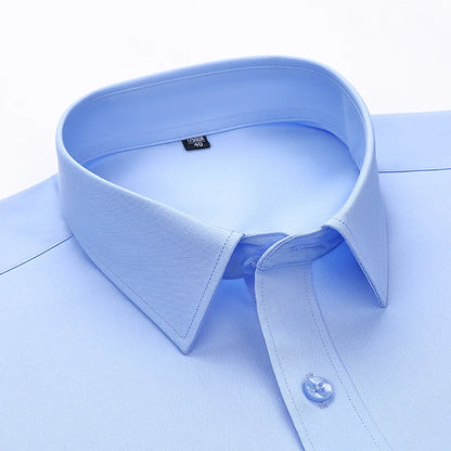 Men's Bamboo Fiber Dress Shirt | White | Sizes S-8XL | Long & Short Sleeve 3