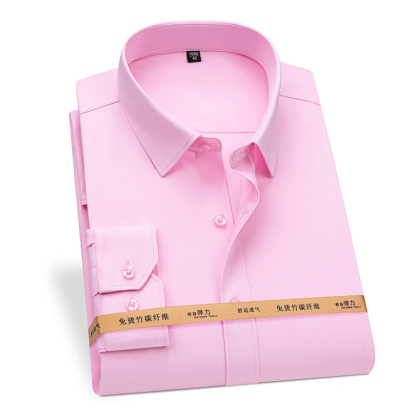 Men's Bamboo Fiber Dress Shirt | White | Sizes S-8XL | Long & Short Sleeve 6