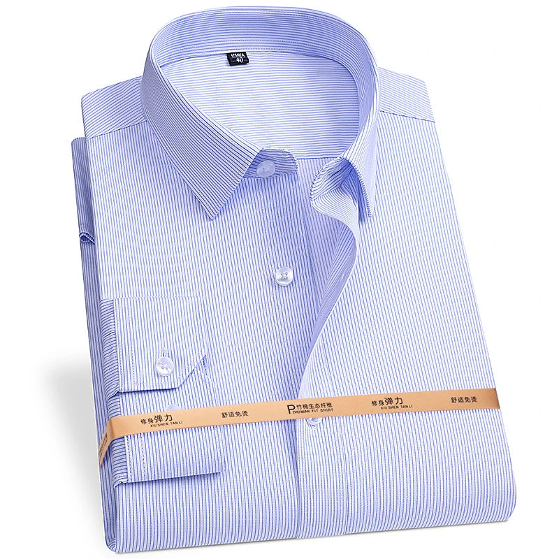 Men's Bamboo Fiber Dress Shirt | White | Sizes S-8XL | Long & Short Sleeve 8