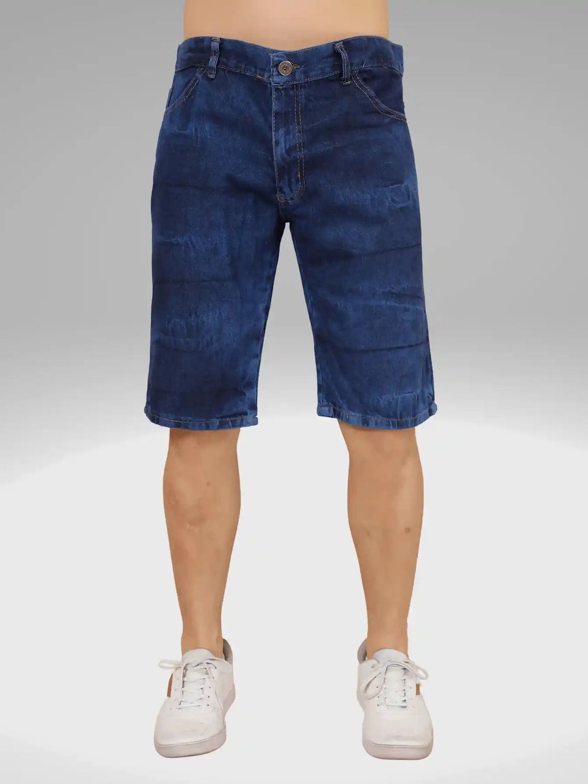 Men's Bermuda Jeans | Casual Shorts Dark Blue Size M Cotton Blend 0