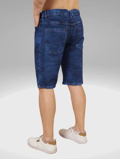Men's Bermuda Jeans | Casual Shorts Dark Blue Size M Cotton Blend 4