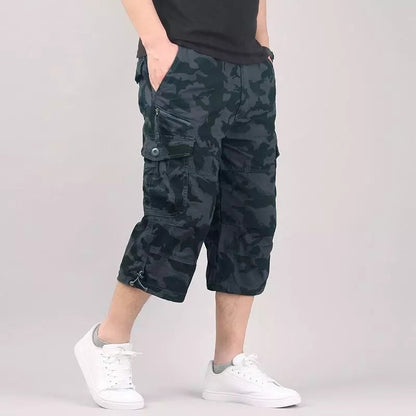 Men's Cargo Trousers | 3/4 Loose Fit Casual Pants 0