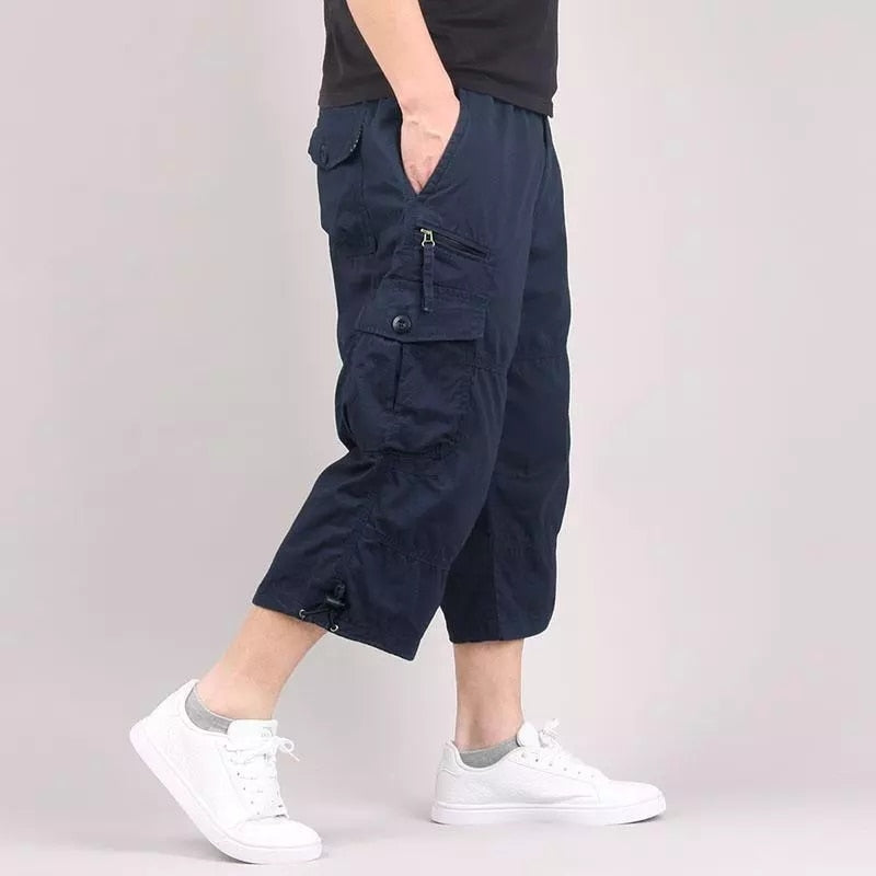 Men's Cargo Trousers | 3/4 Loose Fit Casual Pants 2