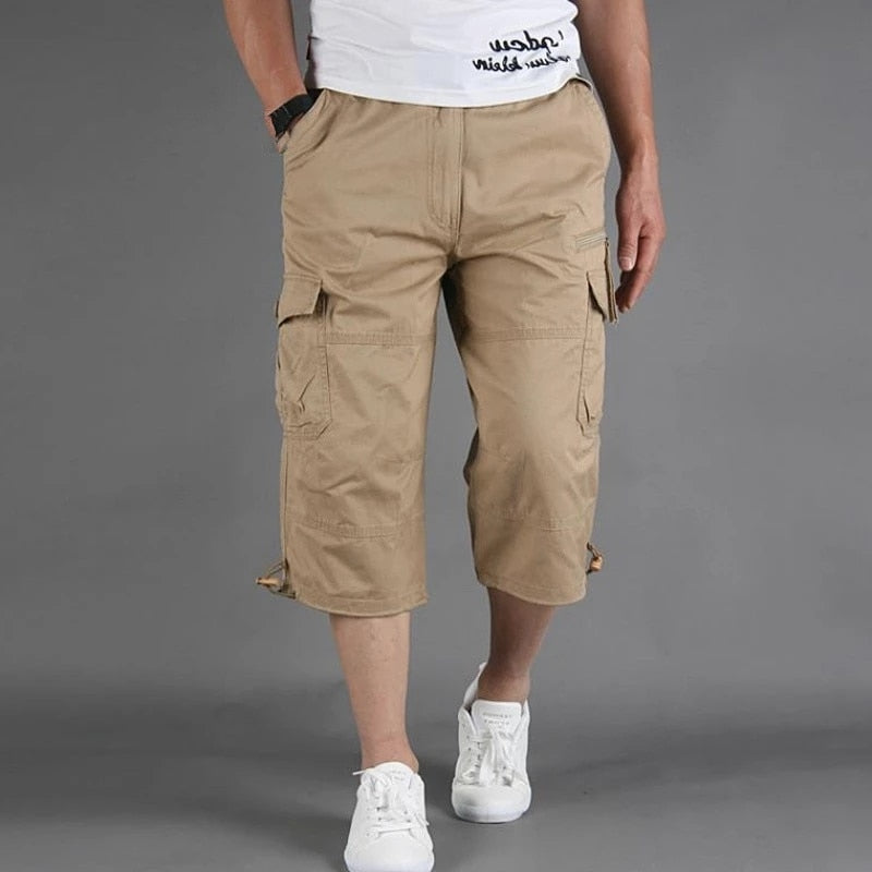 Men's Cargo Trousers | 3/4 Loose Fit Casual Pants 3