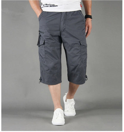 Men's Cargo Trousers | 3/4 Loose Fit Casual Pants 4