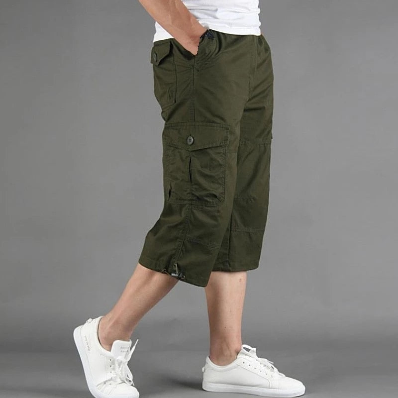 Men's Cargo Trousers | 3/4 Loose Fit Casual Pants 6
