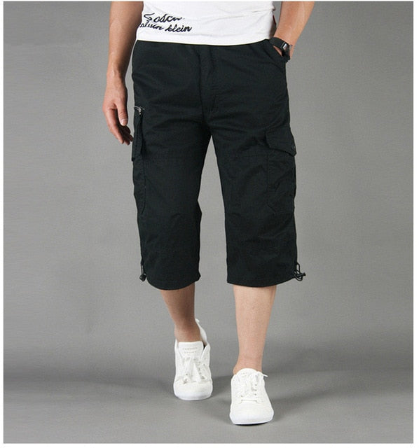Men's Cargo Trousers | 3/4 Loose Fit Casual Pants 7