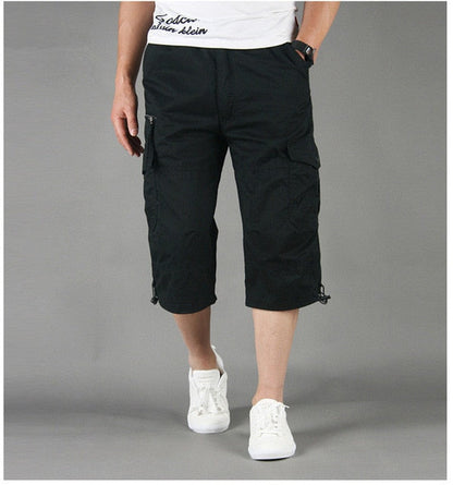 Men's Cargo Trousers | 3/4 Loose Fit Casual Pants 7