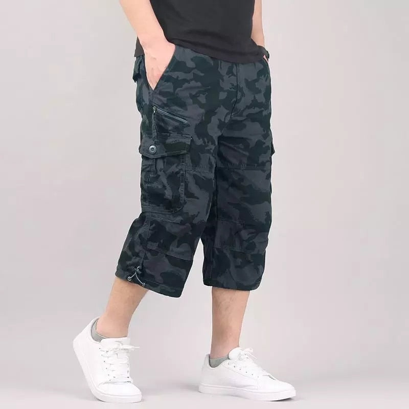 Men's Cargo Trousers | 3/4 Loose Fit Casual Pants 8