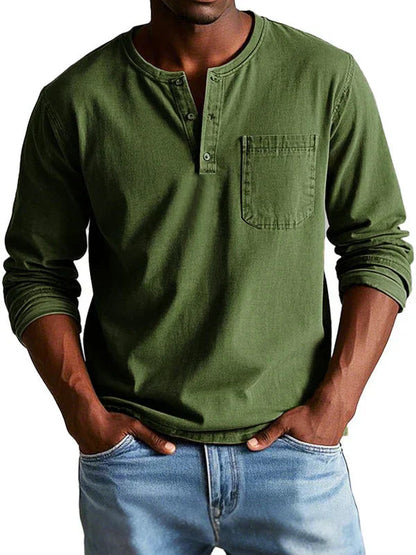Men's Casual Henley Shirt | Long Sleeve Comfortable Fit 1