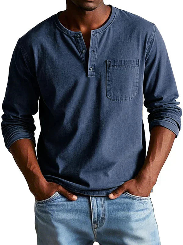 Men's Casual Henley Shirt | Long Sleeve Comfortable Fit 2