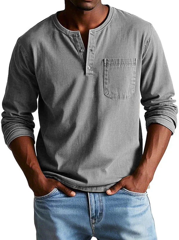 Men's Casual Henley Shirt | Long Sleeve Comfortable Fit 3