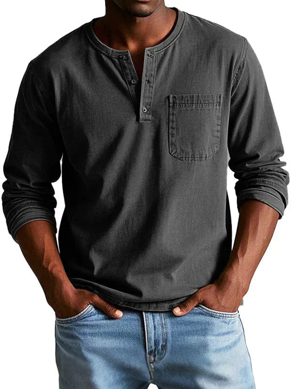 Men's Casual Henley Shirt | Long Sleeve Comfortable Fit 4