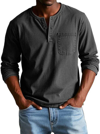 Men's Casual Henley Shirt | Long Sleeve Comfortable Fit 4