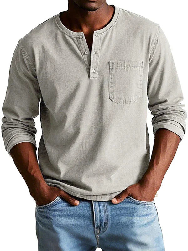 Men's Casual Henley Shirt | Long Sleeve Comfortable Fit 5