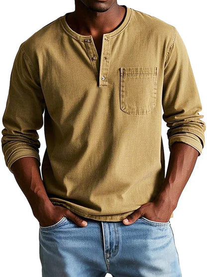 Men's Casual Henley Shirt | Long Sleeve Comfortable Fit 6