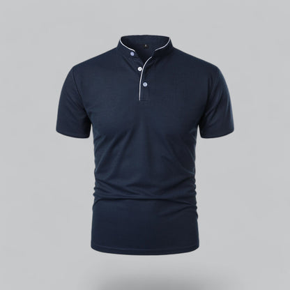Men's Collarless Polo Shirt | Smart-Casual Essential 11