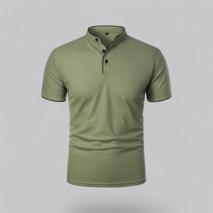 Men's Collarless Polo Shirt | Smart-Casual Essential 14