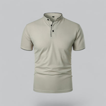 Men's Collarless Polo Shirt | Smart-Casual Essential 3