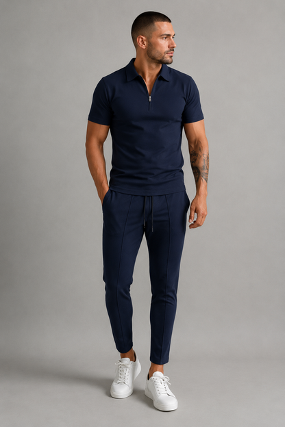 Men's Elegant Polo Shirt and Trousers Set | Smart Casual Outfit 1