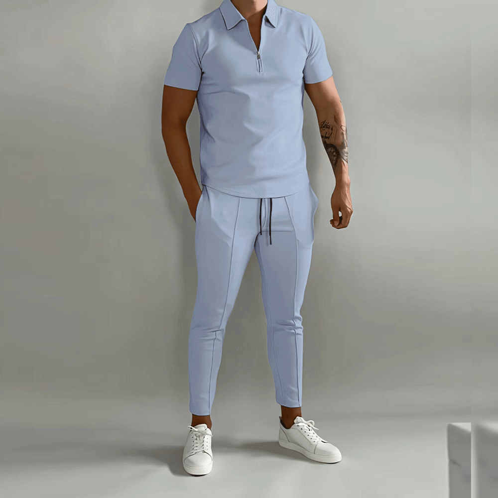 Men's Elegant Polo Shirt and Trousers Set | Smart Casual Outfit 2